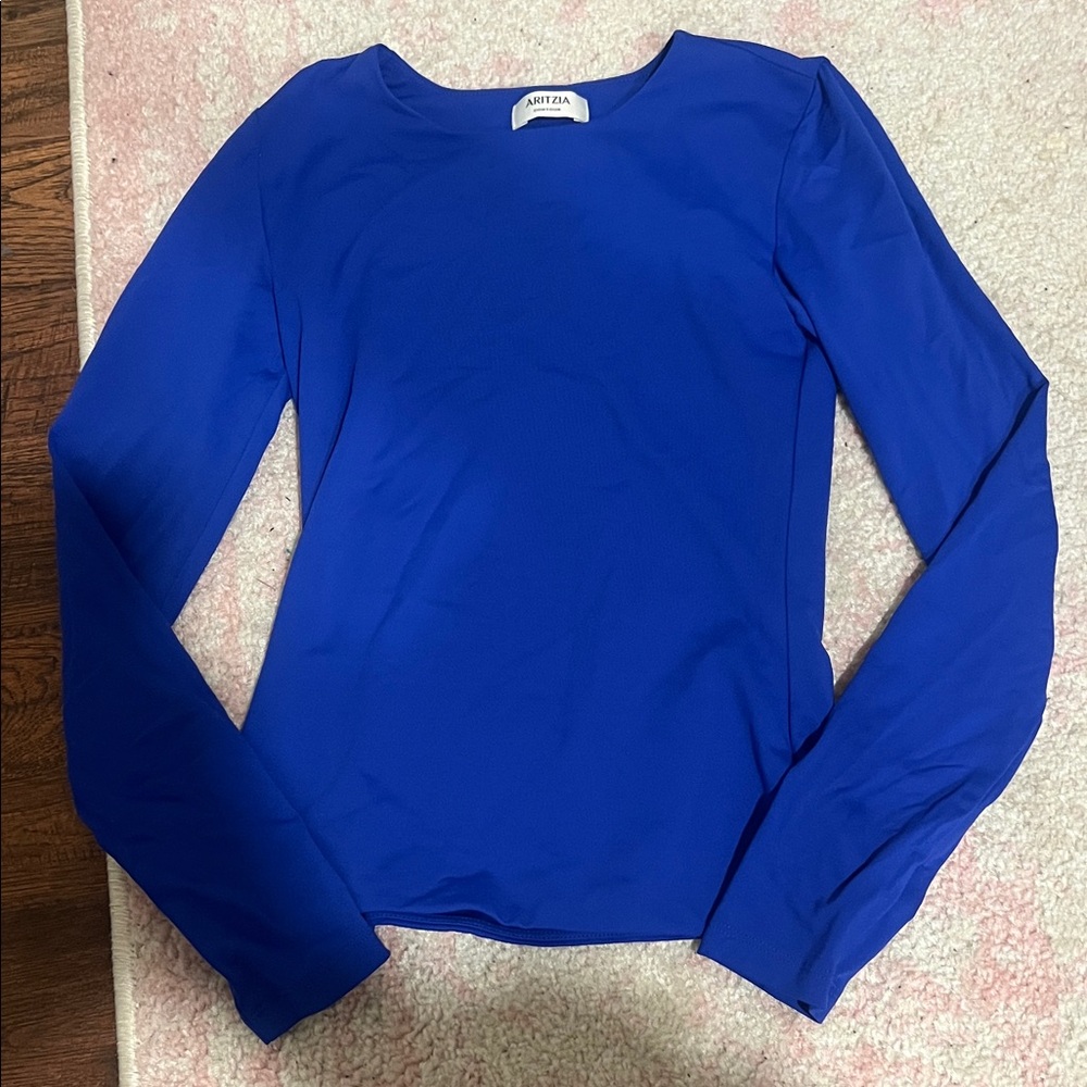 Aritzia Contour Vibrant Blue Long Sleeve Tee